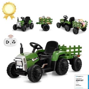 COSTWAY 12V-10Ah Tracteur Électrique Enfants - Pelle & Remorque