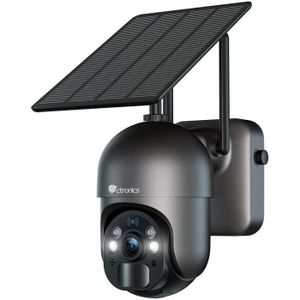 CAMÉRA IP Ctronics 4MP Caméra Surveillance Solaire Sans Fil WiFi Extérieur,Vision Nocturne Couleur,PIR Détection Humaine Audio Bidirectionnel