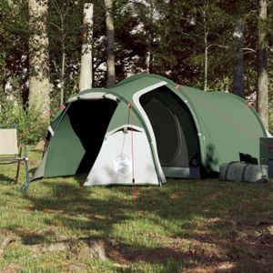 TENTE DE CAMPING Mxzzand-Tente de camping 4 personnes vert 360x140x105 cm taffetas 185T
