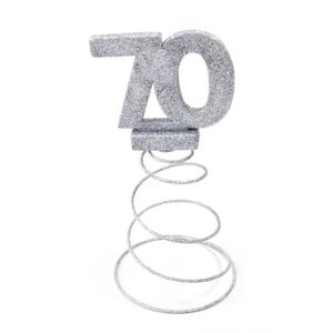 Centre De Table Pour Anniversaire 70 Ans Argent Pailletee Achat Vente Decoration De Table Cdiscount