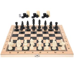 JEU SOCIÉTÉ - PLATEAU LAM-3-en-1 Jeu d'échecs professionnel M 29 x 29cm