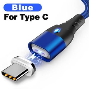 CÂBLE TÉLÉPHONE For Type C Blue-1m -Câble magnétique 2M à charge r