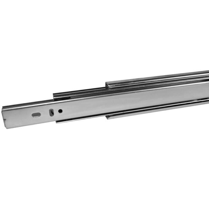 Coulisses pour tiroir avec amortisseur 650mm - Rainure 45mm (gauche et  droite) - Furnica