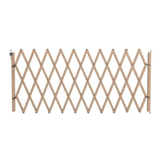 VADIGRAN Barrière en bois accordéon - 60-230 cm - Brun - Pour chiens et chats