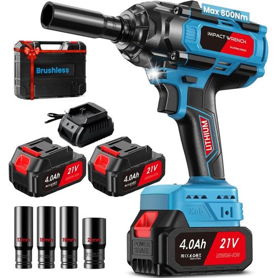 Clé À Khos Sans Fil Brushless, 420Nm Boulonneuse A Choc Electrique Avec