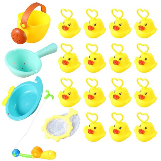 20 Canards De Bain Jouets De Pêche - Jeu De Pêche Flottant Pour Enfants, Développement Sensoriel, 7x6 Cm, Couleurs Vives