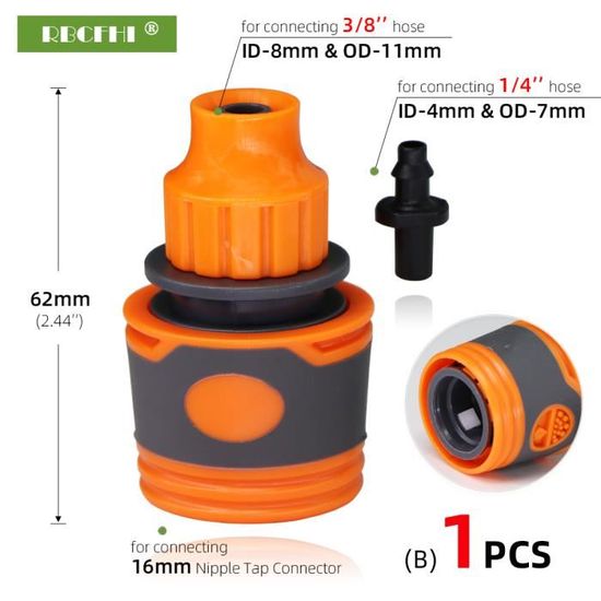 Raccord De Tuyau D'arrosage 1/2" - Adaptateur En PVC 12 Mm - Pour Réparation, Extension De Tuyau
