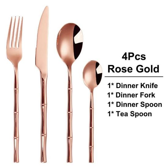 Ensemble De Couverts En Acier Inoxydable Doré Mat, 40 Pièces Pour