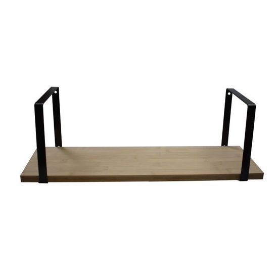 Étagère De Cuisine Industrielle En Bambou Et Acier - 120 Cm De Haut - Design Moderne Pour Rangement Et Décoration (Noir Mat) - 9