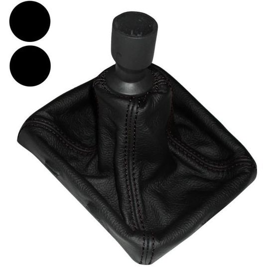 Soufflet Levier Vitesse AERZETIX - Simili Cuir Noir Bordure Bleue, Pour Boîte Manuelle, Remplacement Intérieur Voiture - 14