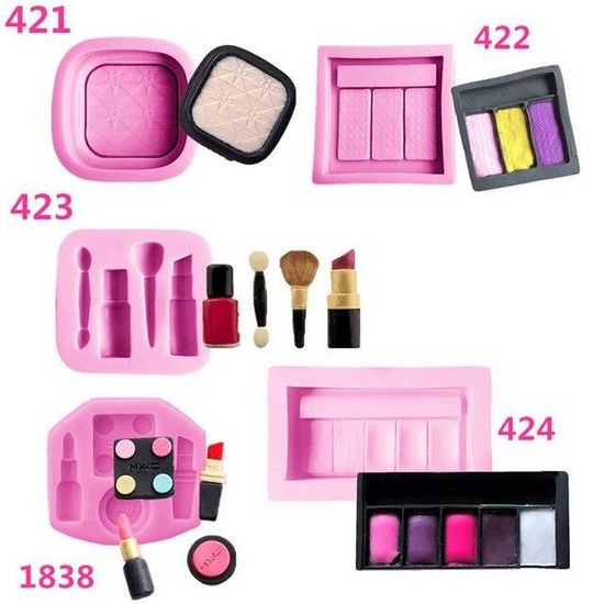 Moules A Gateaux En Silicone Outils De Maquillage Rouge A Levres Vernis A Ongles Chocolat Fete Fondant Decoration Dd0345 Cdiscount Maison