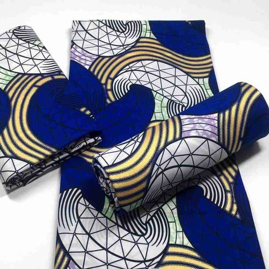 Tissus,Pagne africain nigérian en coton imprimé Batik Ankara, tissus Wax de haute qualité, véritable matière dorée -P