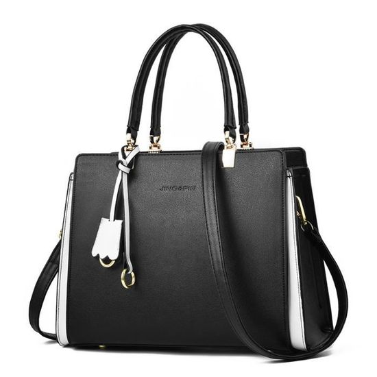 Sac à Main Femme DEEVORCA – Fourre-tout élégant Bandoulière Amovible, Imperméable PU Noir, Plusieurs Poches - 7