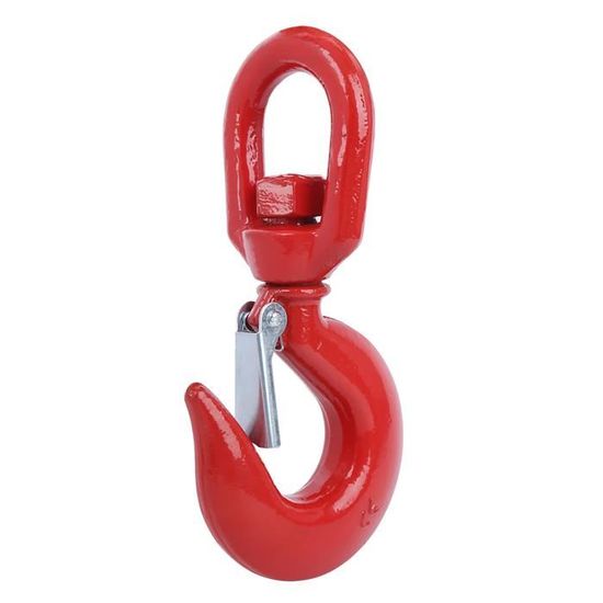 Crochet De Levage Pivotant 5 Tonnes - Acier Allié, Rotation 360°, Loquet De Sécurité, Pour Chantier Et Industrie