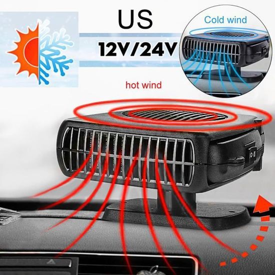 Chauffage Soufflant Voiture 12V 300W - Ventilateur Céramique Pour Dégivrage Pare-brise Et Chauffage Intérieur - Noir