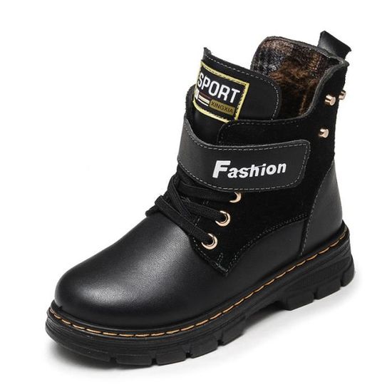 Bottes enfants Cuir Garçon Noir - Cdiscount