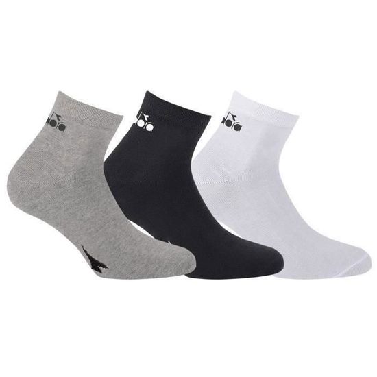 Chaussettes Sportswear Homme DIADORA Maintien Anti Glisse Lot de 3 Noir