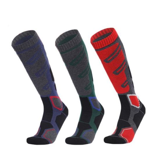 2 Paires De Chaussettes De Ski En Laine Mérinos Pour Hommes - Haute Taille Genou - Respirantes - Pour Sports D'Hiver