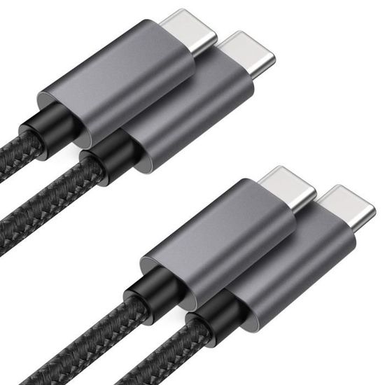 Cable Type C vers Type C 1m 3A 60W Coudé 90