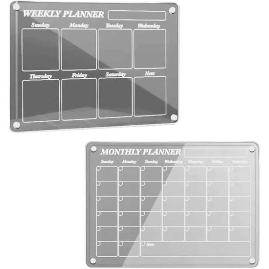 Calendrier Magnétique Pour Frigo Agoer - Planning Mensuel Et Hebdomadaire + Aimants Étoiles - Organisation Famille