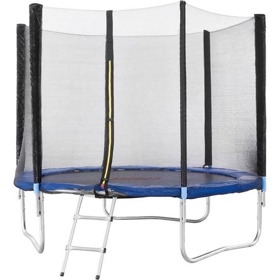 Filet De Sécurité Trampoline Ø 244-430cm - 6/8 Barres - Résistant UV Avec Fermeture Éclair