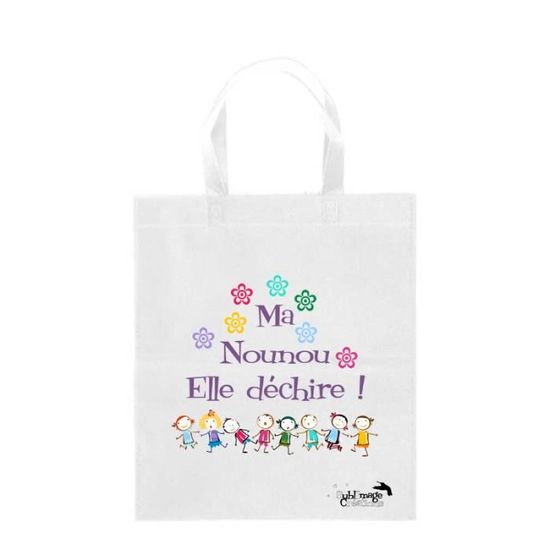 Tote bag ma nounou elle déchire, idée cadeau assistante maternelle
