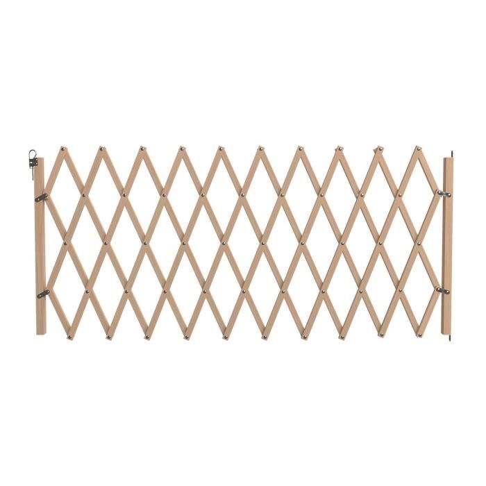 VADIGRAN Barrière en bois accordéon - 60-230 cm - Brun - Pour chiens et chats