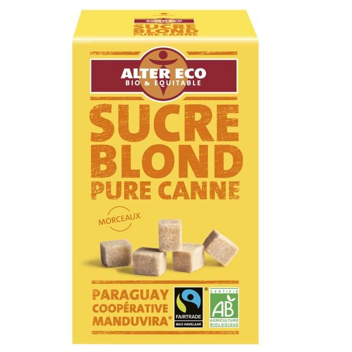 ALTER ECO Sucre Blond Pure Canne Morceau Bio 500g