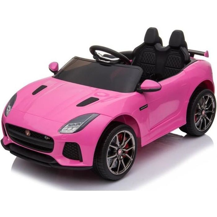 Jaguar 12v Rose - Voiture électrique pour enfant avec batterie 12v et télécommande