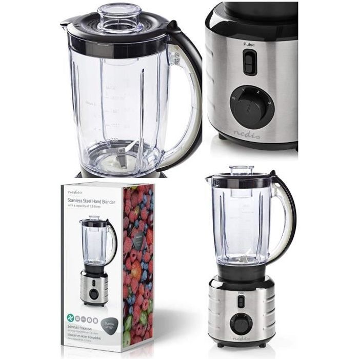 Blender INOX 500 W Bol 1.5 l 2 Vitesses Gris INOX