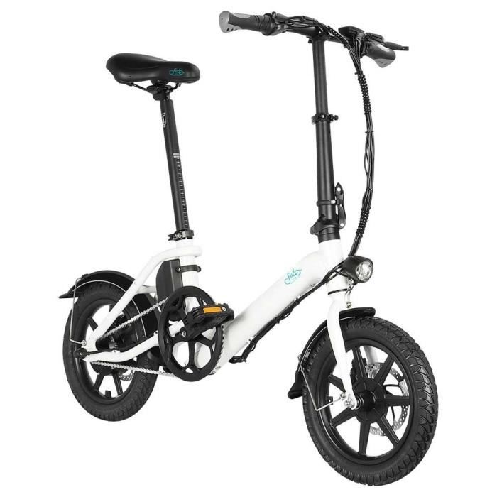 FIIDO D3 Pro Vélo Cyclomoteur Électrique Pliant , 14 Pouces, Vélo de Ville, Vélo de Banlieue, Max 25 km/h, Trois Modes de Conduite,