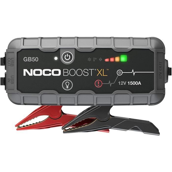 NOCO Boost XL GB50, 12V 1500A Booster Batterie Voiture, UltraSafe Lithium Jump Starter, et Pack de Démarrage Voiture pour Moteurs Es