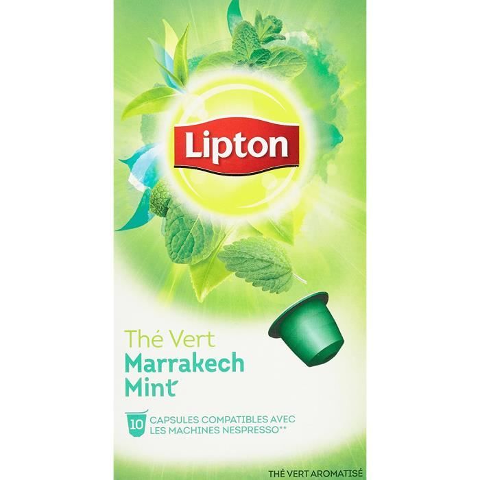 Lipton Thé Vert Marrakech Mint 10 Capsules 25g