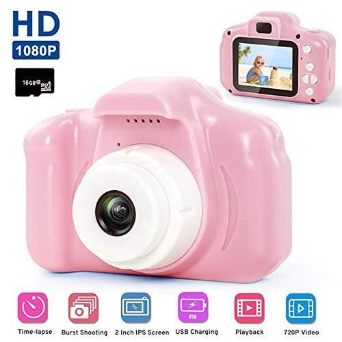 Appareil Photo Enfants,13 MéGapixels 1080P HD 2.0 Pouces ÉCran Couleur Appareil Photo Enfants Selfie CaméRa,avec 16GB Carte SD