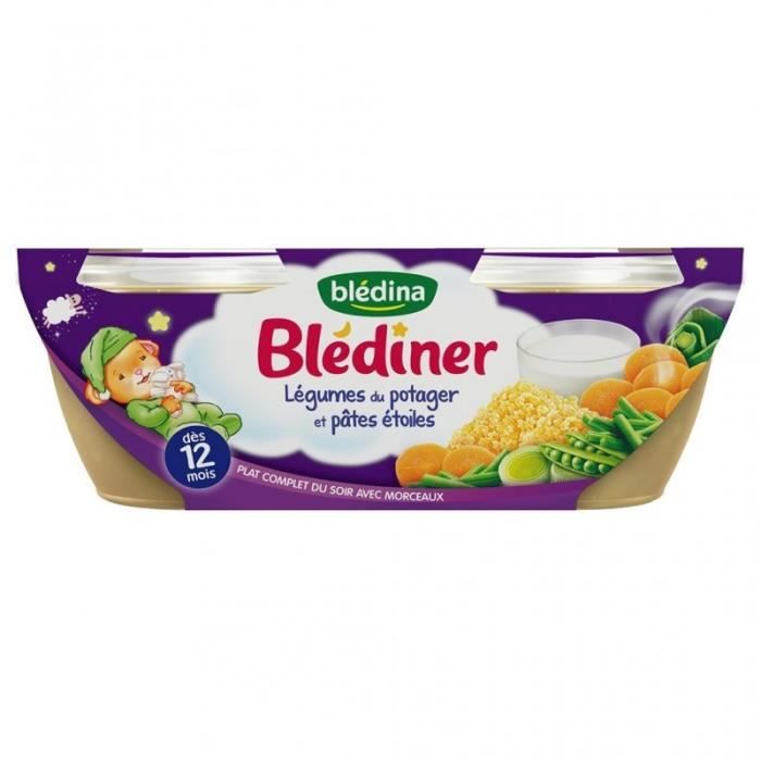 Blédina Blédiner Légumes du Potager et Pâtes Étoiles (dès 12 mois) par 2 pots de 200g (lot de 8 soit