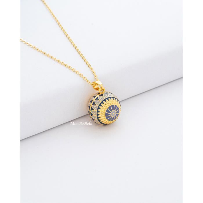 bola de grossesse future maman vintage or, motif gravé. Collier Sautoir bola Boheme. monbobola