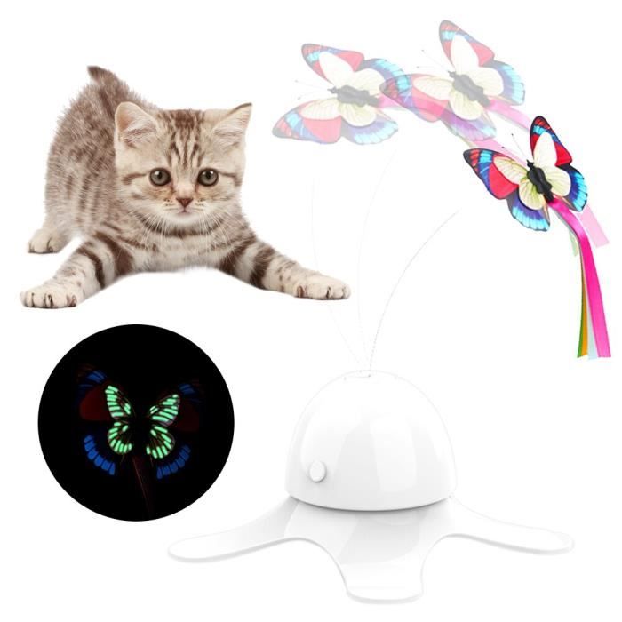 Jouet électrique automatique pour animal de compagnie, chaton rotatif, animal de compagnie, jouet interactif, amus White -WL3482