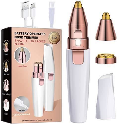 Epilateur Sourcil, Automoness Rasoir Électrique Femme 2 en 1 Rechargeable Rasoir Visage Flawless Epilateur Visage pour Le Corps des
