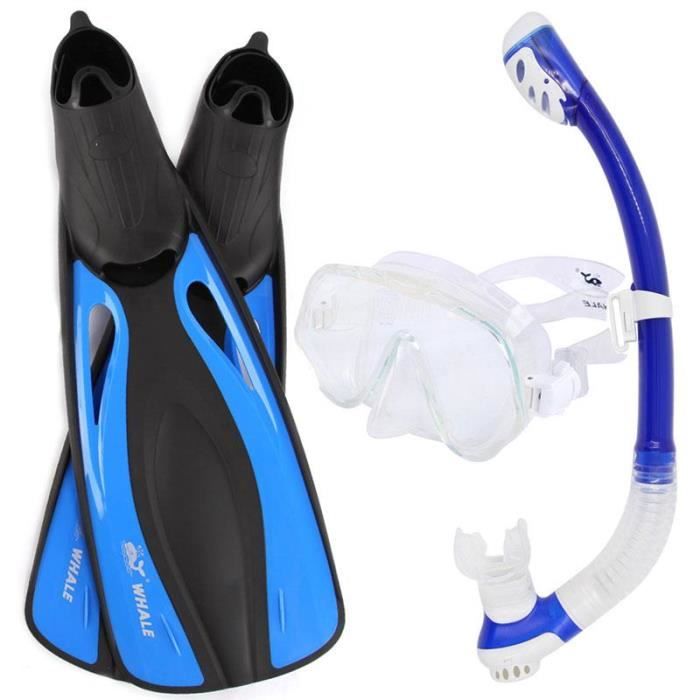 Masque de plongée,Baleine masque de plongée lunettes palmes de plongée Sports nautiques longs masques de plongée - Type blue XS
