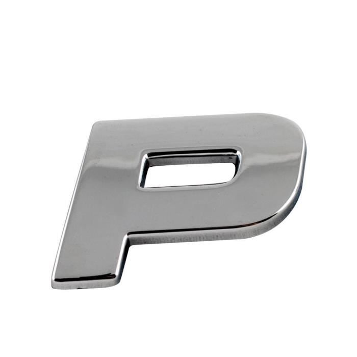 Adhesif / Sticker 3D Chrome - Lettre P - 23x27mm