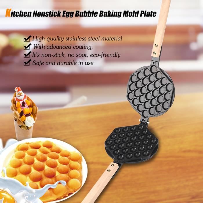Gaufrier, plaque de moule de cuisson à bulles d'oeufs en acier inoxydable antiadhésif moule à gâteau bricolage commercial
