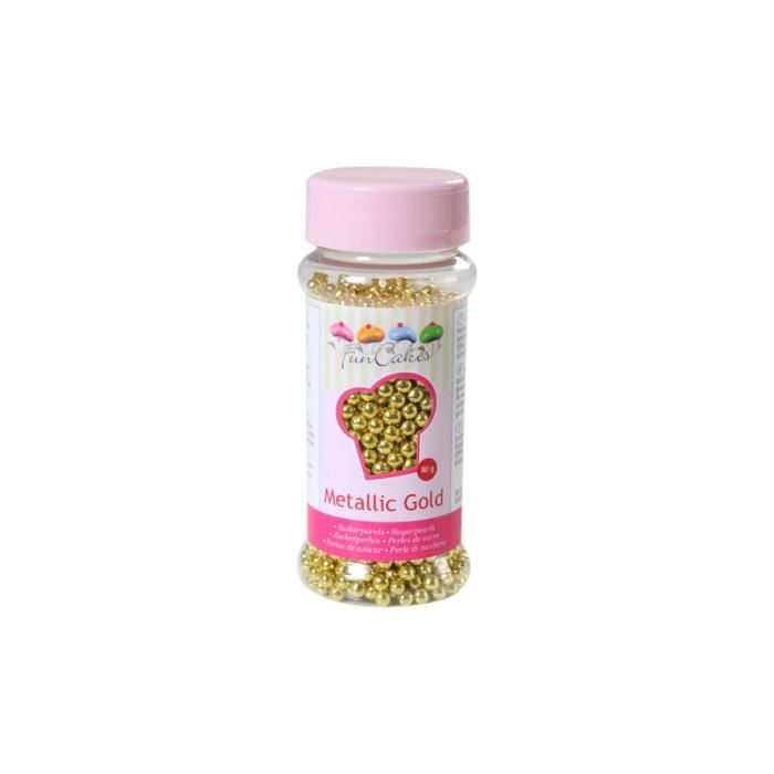 Perle de Sucre Or métallique 80g FunCakes