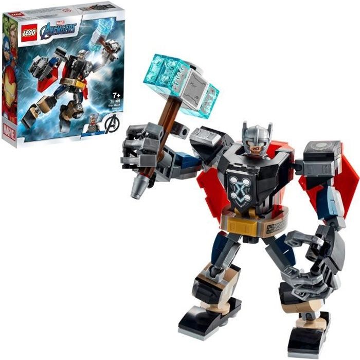 LEGO® Marvel Avengers 76169 L’armure robot de Thor, set à construire et collectionner comprenant le marteau de Thor et sa figurine