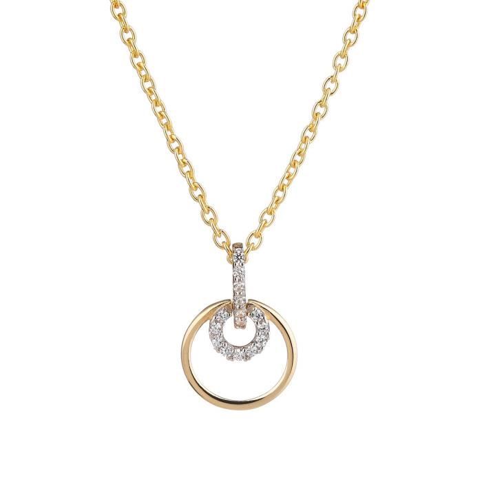 LES BIJOUX D'EMMA Pendentif rond 15 OX Or jaune 9K - Sur chaine dorée - 42 cm