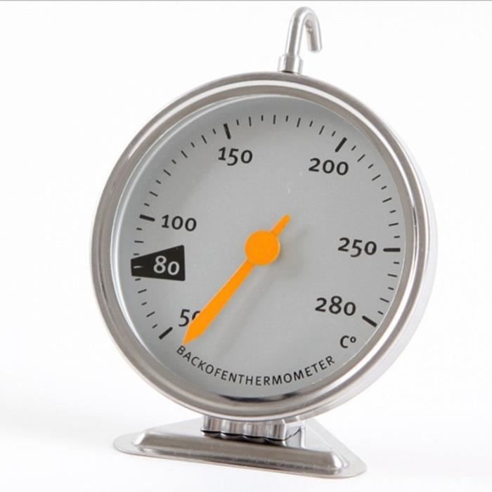 Thermomètre mécanique pour four électrique de cuisine Thermomètre de cuisson 50-280 ℃, argent