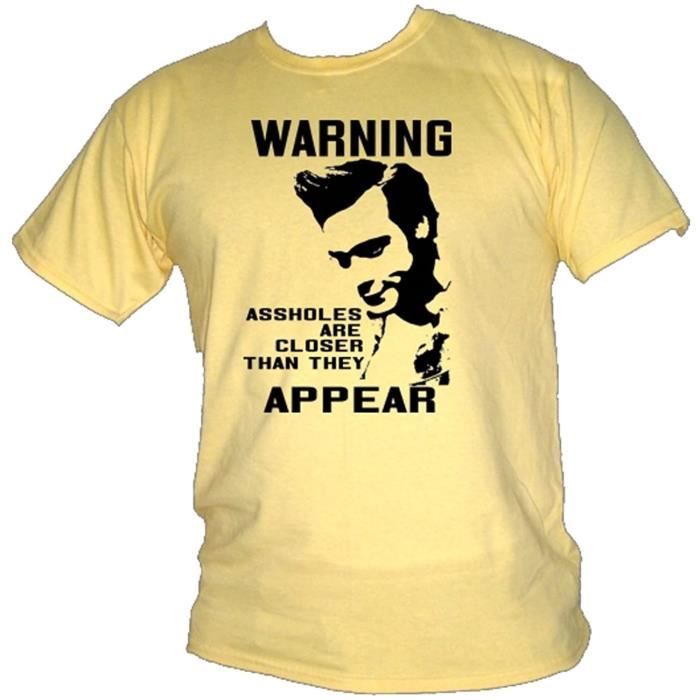Ace Ventura - Jim Carrey - Avertissement, Trous Du Cul Film Citation T-Shirt (Petit, Jaune Brume)