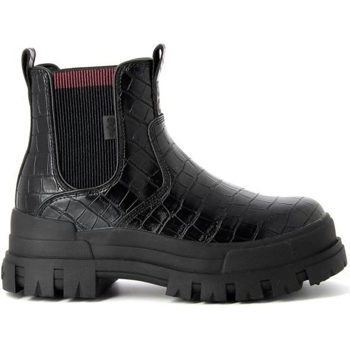 Bottine femme Buffalo Aspha Croco - coloris : Noir - pointurefemme : 40
