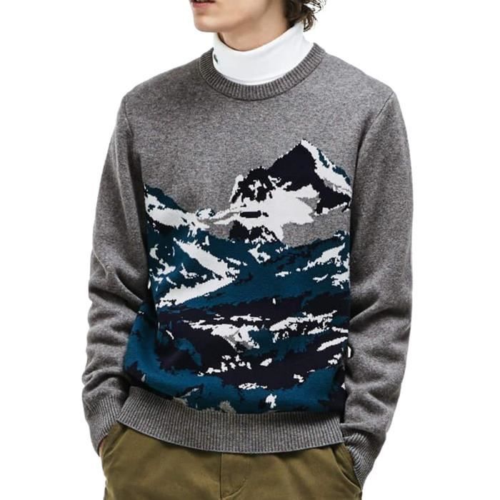 Pull laine gris chiné homme Lacoste Alpin