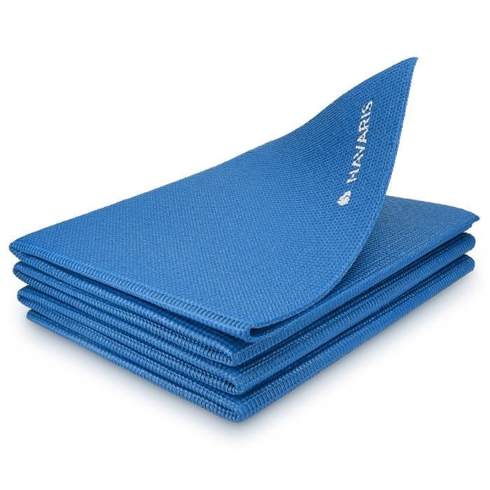 Navaris Tapis de yoga pliable antidérapant - Tapis yoga de voyage 173 x 61 x 0,4 cm - Tapis de sol à mémoire de forme - Fitness