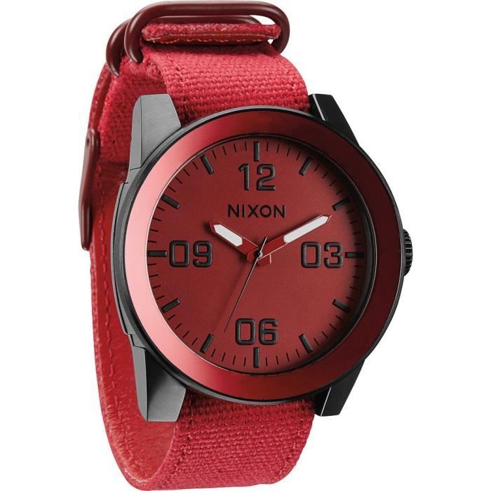 Montre Homme Nixon The Corporal A243-1368 Bracelet rouge en toile